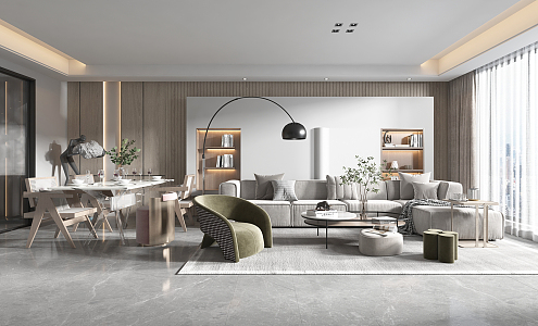 Modern Guest Dining Room Living Room 3d model