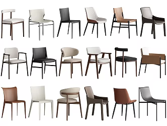 Modern Dining Chair Single Chair Leisure Chair 3d model