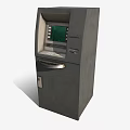 Gray Modern ATM Machine With Digital Screen Keypad And Cash Dispenser