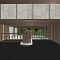 Modern Parking Garage Entryway With Stone Walls And Ambient Lighting