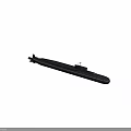 Gray Military Submarine Model With Streamlined Hull And Conning Tower