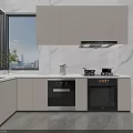 Modern Minimalist Living And Dining Room Interior Design With Cozy Sofas And Panoramic Window