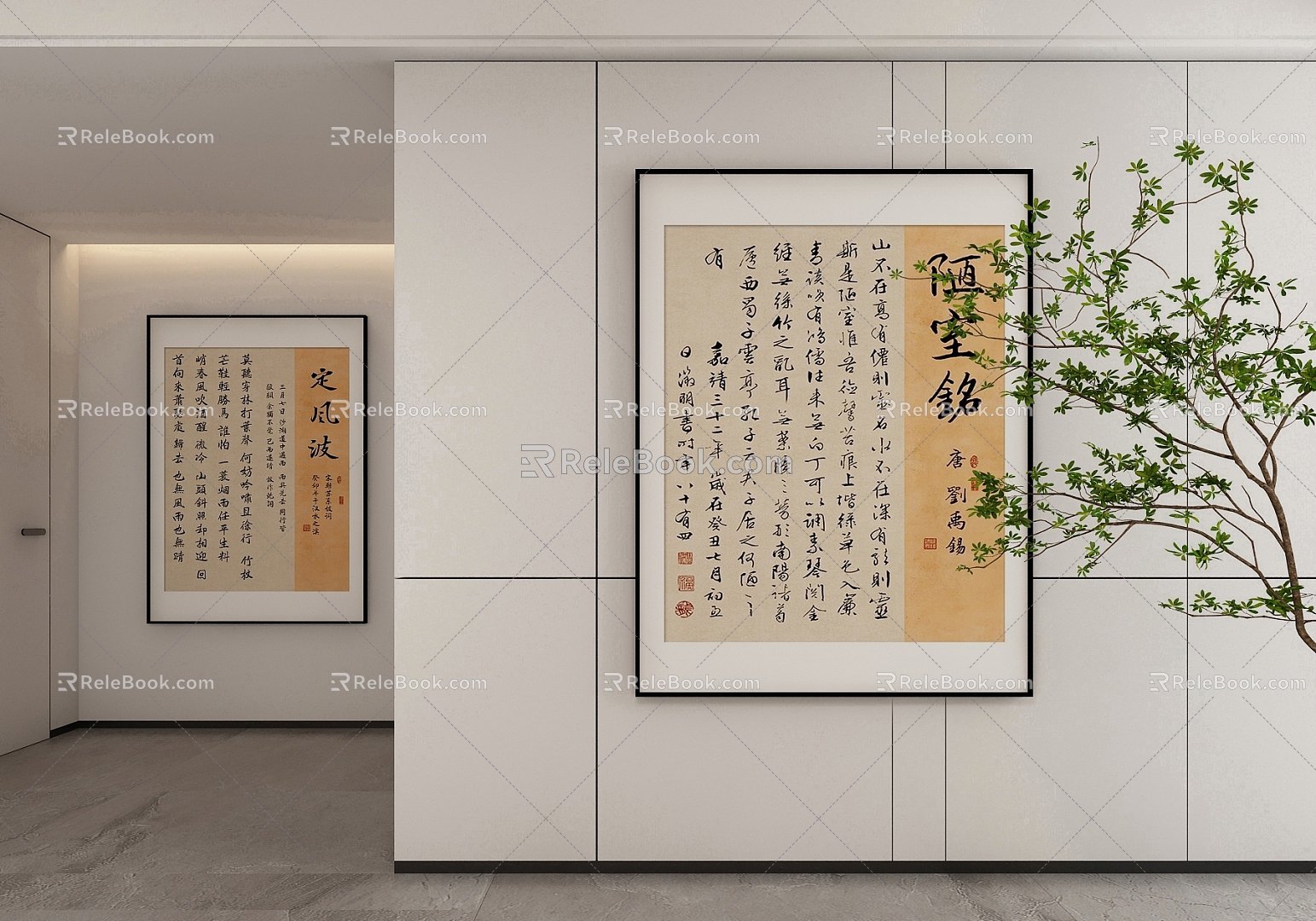 New Chinese Style Decorative Hanging Painting 3d model