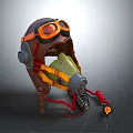 Modern gas mask sci-fi gas mask 3d model