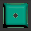 Green Plastic Stool With Modern Simple Design And Central Hole For Indoor Use 3d model