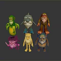 Colorful Cartoon Style Game and Movie Characters With Unique Outfits and Distinctive Features
