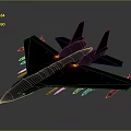 Aerospace Camouflage Fighter Jet With Glowing Thrusters And Underwing Missiles