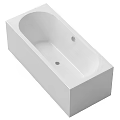 Sleek White Bathtub with Modern Rectangular Design and Drain Holes 3d model