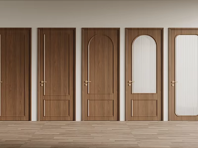 Wooden Swing Doors With Various Designs And Glass Inserts For Interior Home Use 3d model