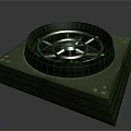 Vintage Metallic Mechanical Device With Intricate Circular Gear Design And Square Base
