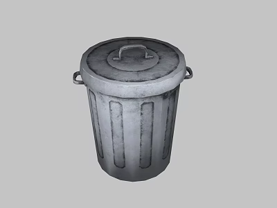 Sturdy Metal Trash Can With Secure Lid And Side Handles Design 3d model