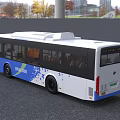 Blue And White Pure Electric Bus By Keyue For Urban Public Transport