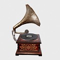 vintage phonograph old-fashioned phonograph 3d model