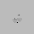 Minimalist White Wall-Hung Toilet With Wall-Mounted Ceramic Sink And Clean Lines