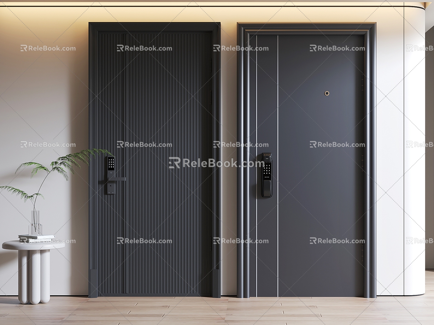 Security Door Entry Door Security Door Fingerprint Lock 3d model