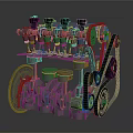 Modern Engine Racing Engine Racing Engine Car Engine 3d model