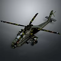 Military Camouflage Helicopter With Rotor Blades Fuselage And Detailed Design