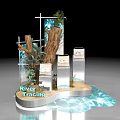 River Tracing Themed Store with Stone Display Stands Green Plants and Water Features