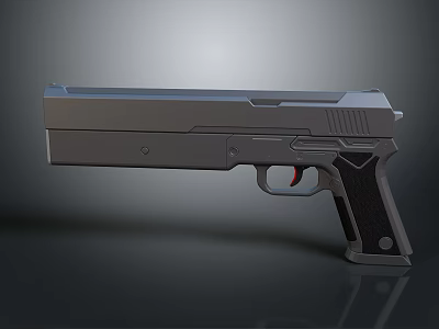 Highly Detailed Modern Tactical Pistol With Sleek Metal Body And Black Grip 3d model