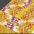 Decorative Ornament Set With Yellow Patterned Box And Top Yellow Card Design