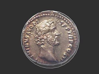 Vintage Ancient Roman Silver Coin Jewelry With Detailed Portrait And Inscriptions 3d model