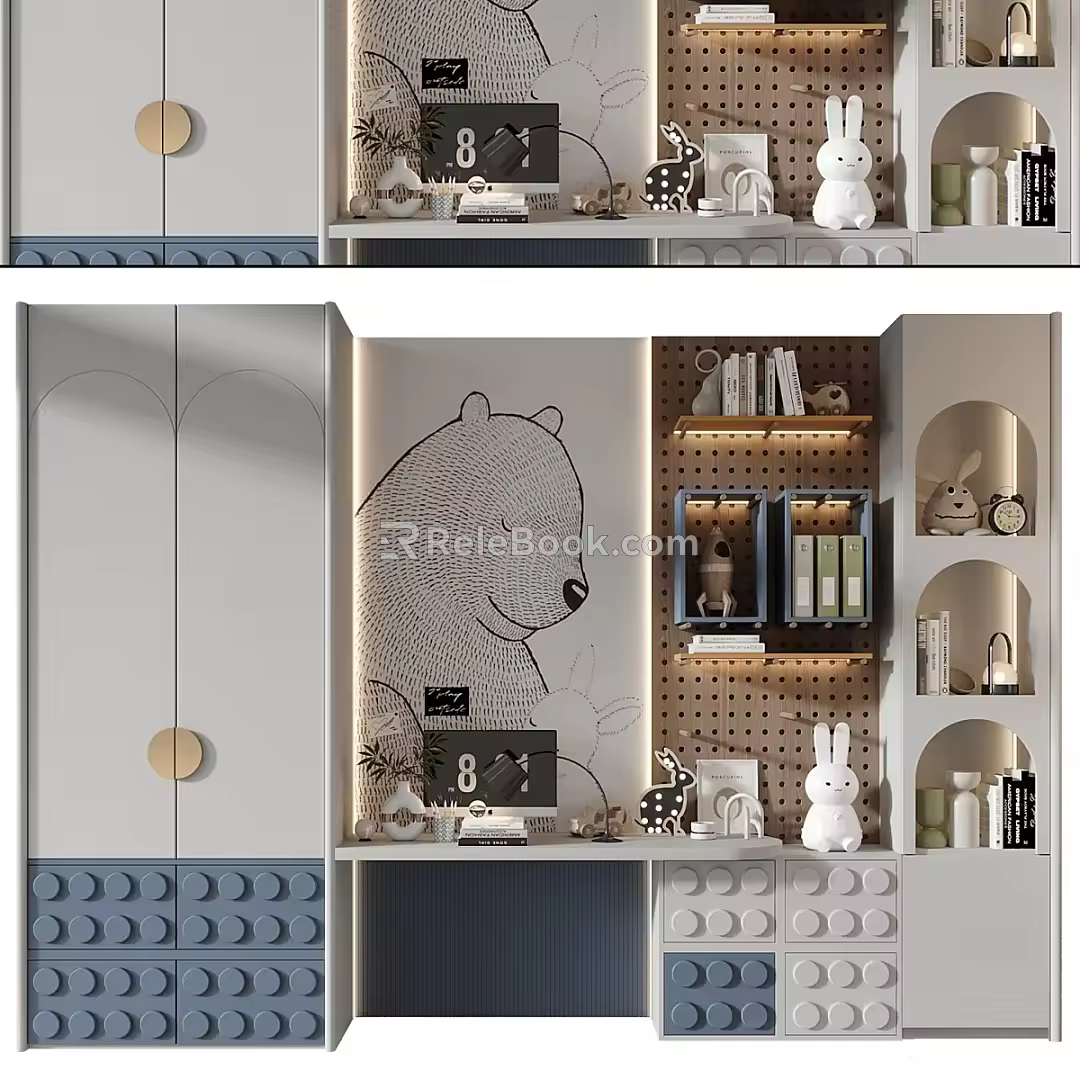 Modern bookcase 3d model