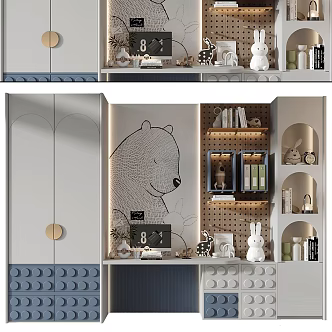 Modern bookcase 3d model