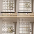 Glass brick partition SU model 3d model