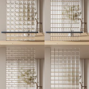 Glass brick partition SU model 3d model