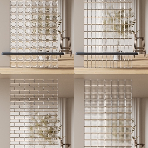 Glass brick partition SU model 3d model