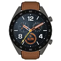 Daily Use Smart Watch Featuring Brown Leather Strap Front Dial And Back Sensors 3d model