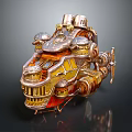 Steampunk Mechanical Device With Gold Copper Tones And Intricate Circular Components 3d model