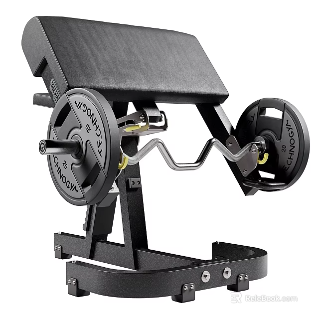 Black Professional Strength Training Fitness Equipment With Weight Plates And Sturdy Design 3d model 