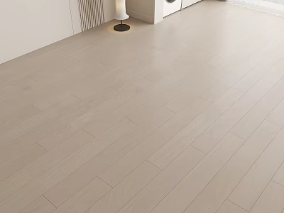Smooth Light Colored Wooden Floor With Natural Wood Grain In Modern Room Interior 3d model