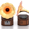 Retro record player phonograph 3d model