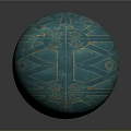 Vintage Blue Decorative Sphere Equipment With Carved Stars And Intricate Lines