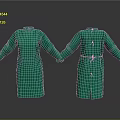 Two Green Protective Robes Front And Back View Clothing Design 3d model