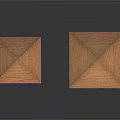 Wooden Pyramid Shaped Sculptures Two Hand Carved Artworks With Natural Wood Texture