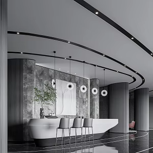Modern Front Desk Hotel Front Desk 3d model