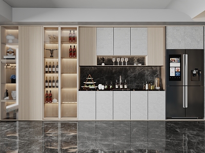 Wine Cabinet West Kitchen Cabinet Refrigerator Apartment Cabinet model