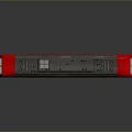 Red Cargo Train Locomotive Featuring Side View And Reflection Details
