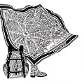 Stylish Christian Dior Backpack with Simple Design and Map Pattern Scarf on Dark Blue Background