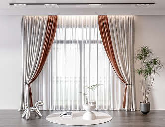 modern curtain cloth curtain 3d model