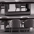 Modern Dining Table and Chair Combination Dining Table and Chair 3d model