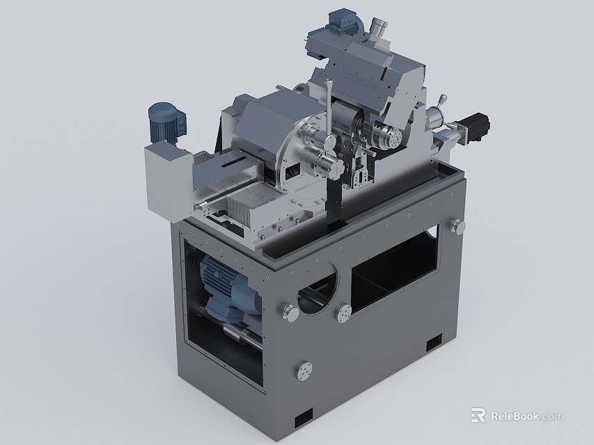 Sturdy Industrial Machinery Equipment With Metal Base Rotary Components And Drive Motor 3d model 