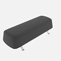 Black Padded Footstool With Sleek Metal Legs For Contemporary Home Decor