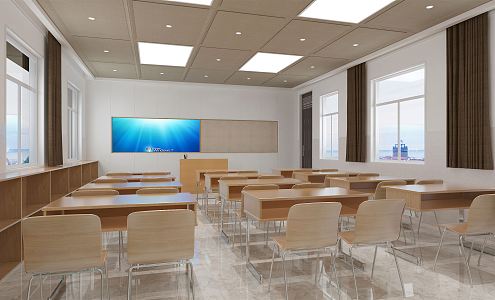 modern classroom 3d model