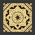 Decorative Gold Red Cube With Intricate Patterns And Symbols For Home Decor