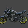 Sleek Black Motorcycle With Yellow Alloy Wheels And Modern Sporty Design Elements