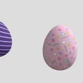Vibrant Easter Egg Decorative Ornament Set Featuring Floral Striped And Candy Heart Designs